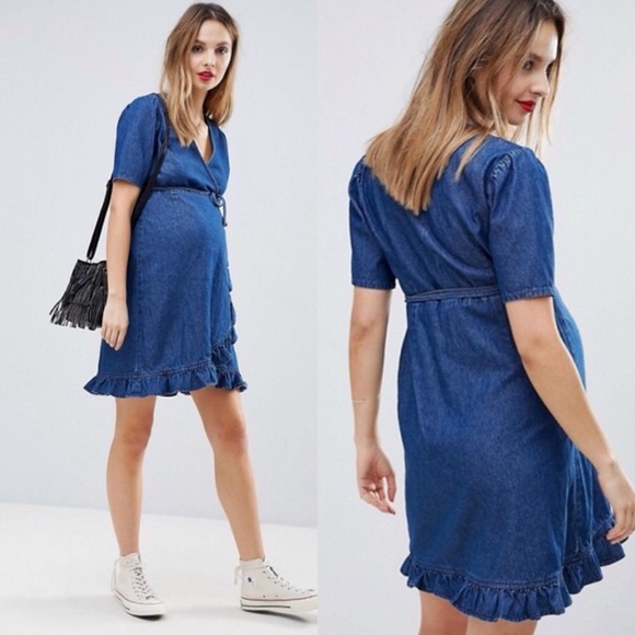 ASOS Maternity Dresses & Skirts - ASOS Maternity Denim Wrap Dress